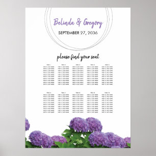 Elegantes Lila Hydrangea Hochzeitssattel Poster