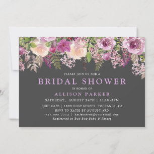 Elegantes Lila Lavendel-Brautparty Einladung