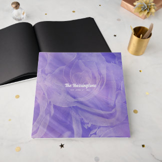 Elegantes lila-lila Rosen Hochzeitsgästebuch Gästebuch