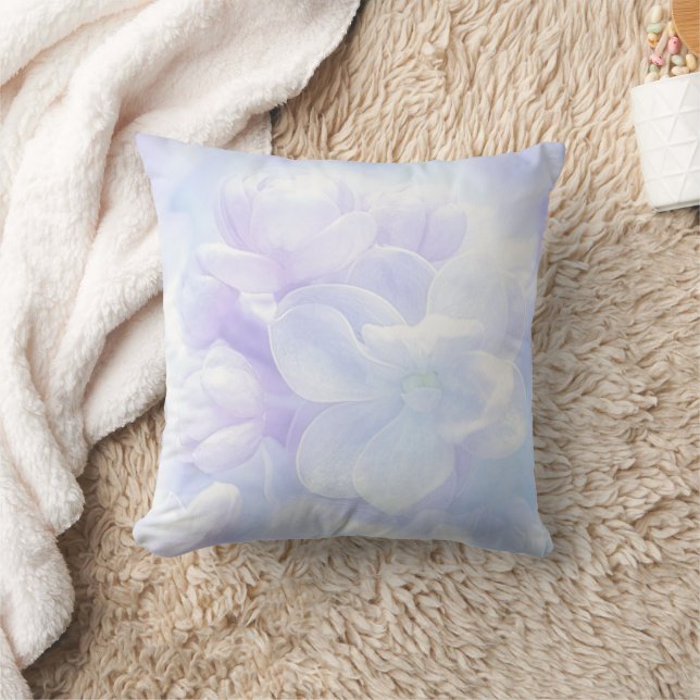 Elegantes Lila Lilac-Blume-Design Kissen (Decke)