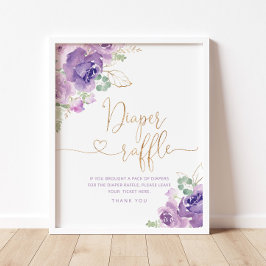 Elegantes lila lilac florale Windelpreisspiel Post Poster