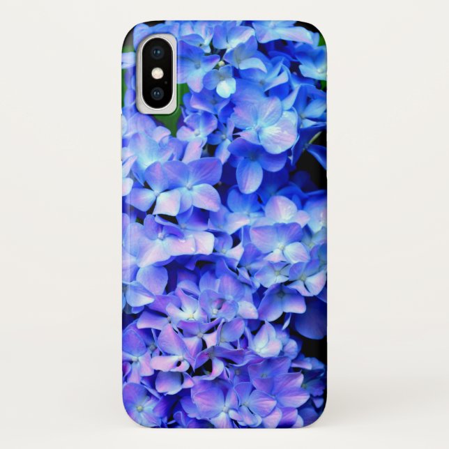 Elegantes lila Magenta Blumenhydrangea Case-Mate iPhone Hülle (Rückseite)