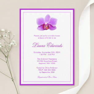 Elegantes Lila Orchid-Brautparty Einladung