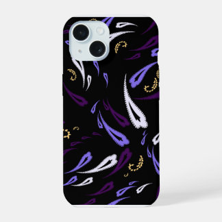 Elegantes lila Paisley-Muster-Handyhülle iPhone 15 Hülle