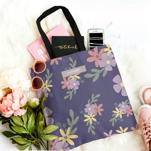 Elegantes Lila-Purple-Boho-Blumenmuster