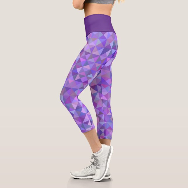 Elegantes Lila rosa blaues Mosaik Capri Leggings (Links)