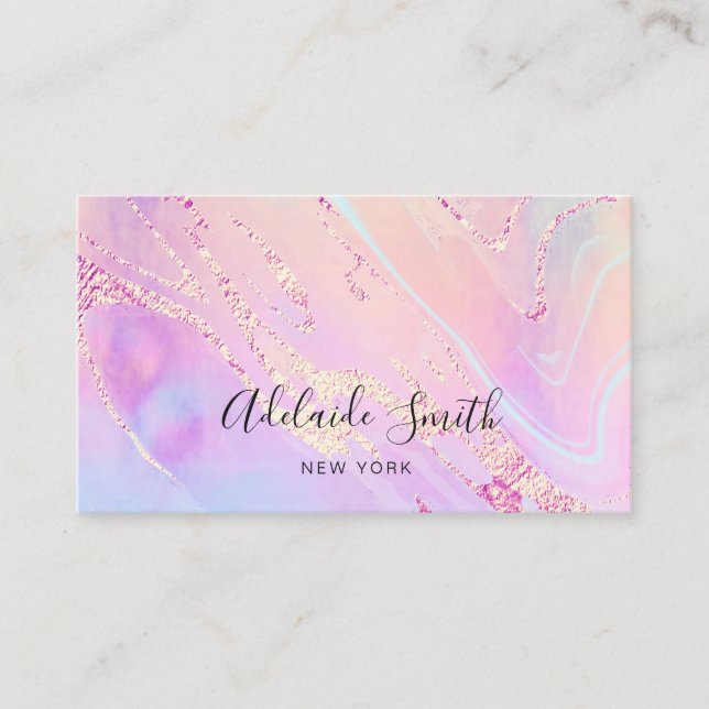 elegantes, lila rosa Design Visitenkarte (Vorderseite)