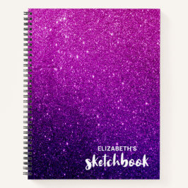 Elegantes Lila rosa Glitzer Sketchbook Notizbuch