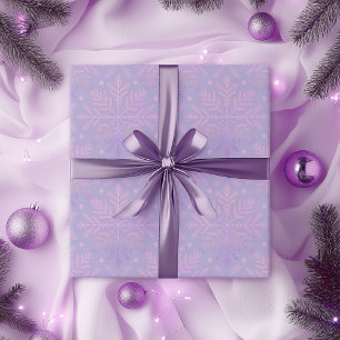 Elegantes Lila-Schneeflocken-Weihnachtsmuster Geschenkpapier
