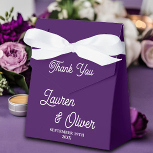 Elegantes Lila Script Minimalistisch Wedding Geschenkschachtel