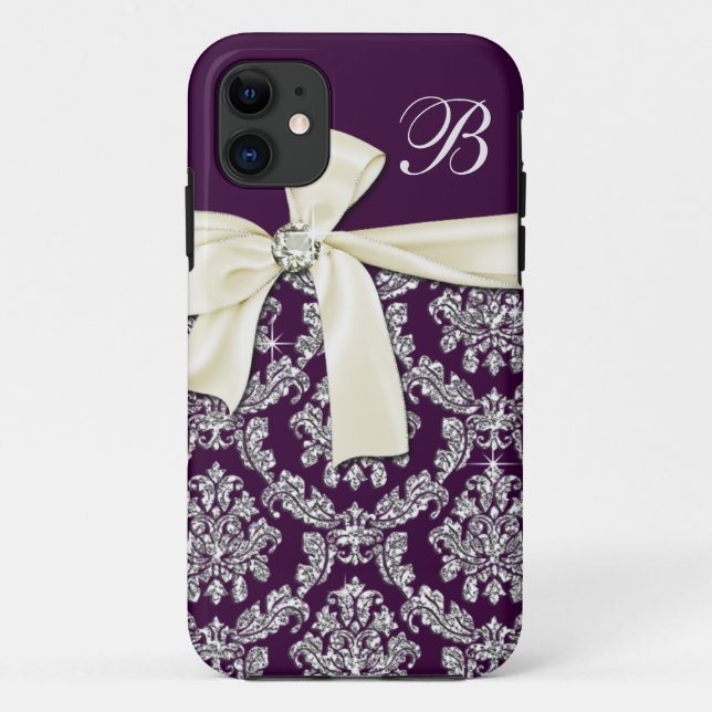 Elegantes lila silbernes Case-Mate iPhone hülle (Rückseite)