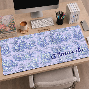 Elegantes lila-teal-farbenes französisches Toile d Schreibtischunterlage