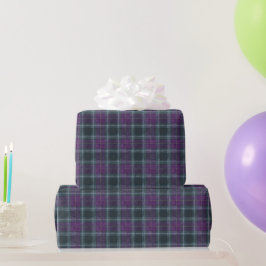 Elegantes Lila Türkis Kariert Geschenkpapier