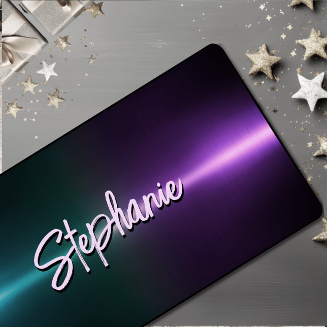 Elegantes, lila, türkisfarbenes Monogramm Schreibtischunterlage (Von Creator hochgeladen)