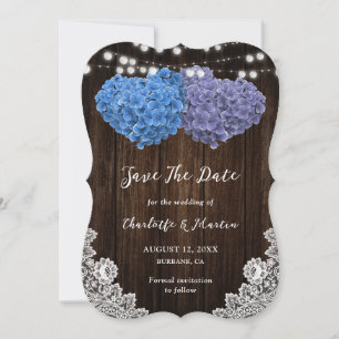 Elegantes Lila und blaues Herz Save The Date