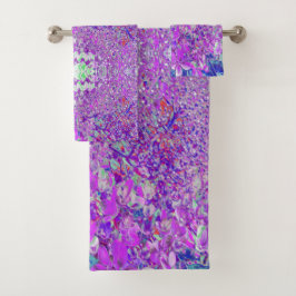 Elegantes Lila und blaues Limelight Hydrangea Badhandtuch Set