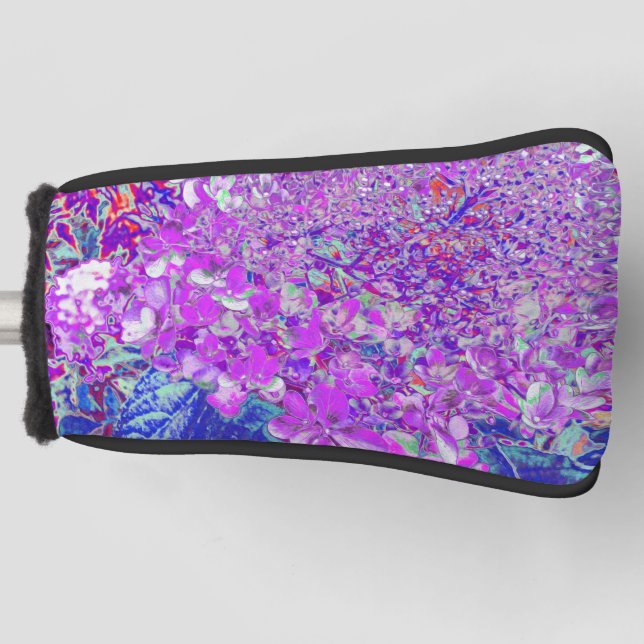 Elegantes Lila und blaues Limelight Hydrangea Golf Headcover (Vorderseite)