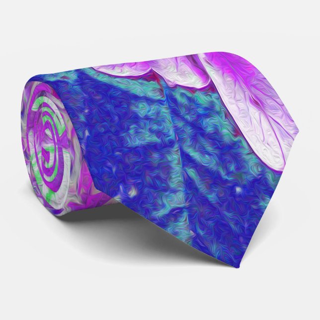 Elegantes Lila und blaues Limelight Hydrangea Krawatte (Gerollt)