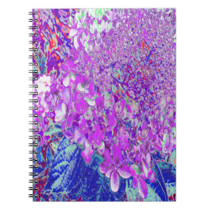 Elegantes Lila und blaues Limelight Hydrangea Notizblock