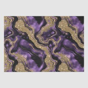 Elegantes Lila- und Gold-Glitter-Achat-Geburtstags Seidenpapier