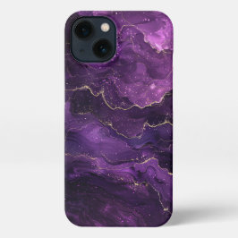 Elegantes lila und goldenes Handy iPhone 13 Hülle
