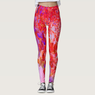 Elegantes Lila und Orange Limelight Hydrangea Leggings