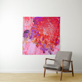 Elegantes Lila und Orange Limelight Hydrangea Wandteppich