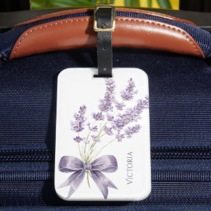 Elegantes lila Vintage-Band personalisiert Gepäckanhänger