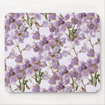 Elegantes lila Wasserfarben-Blumen-Mauspad