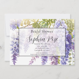 Elegantes lila Watercolor Wisteria Brautparty Einladung
