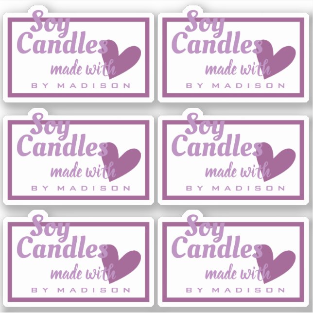 Elegantes Lila Weiß aus Liebe Herzkronen Aufkleber (Vorderseite)