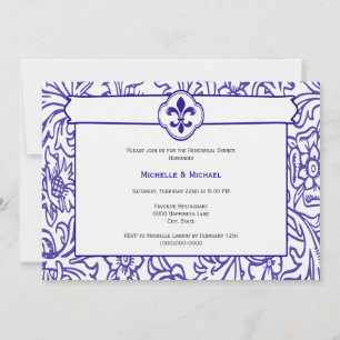 Elegantes Lila-Weiß-Fleur-de-Lis-Event Einladung