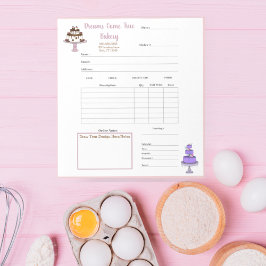 Elegantes Lila White Cake Order Form Notepad Notizblock
