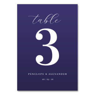 Elegantes lila Zahl-Tischschild Tischnummer