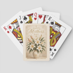 Elegantes Lilienbouquet Muttertagsgruß Spielkarten