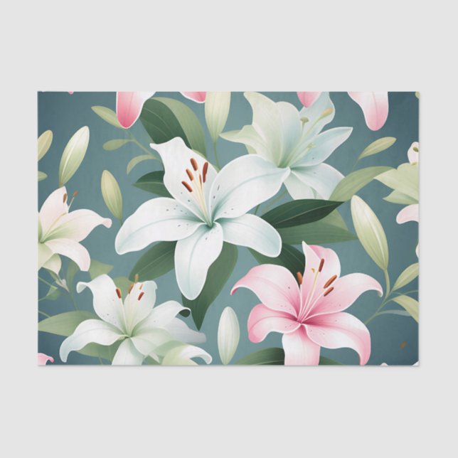 Elegantes Lily Pattern Seidenpapier (Vorderseite)