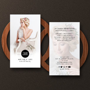 Elegantes Logo, 2 Fotos, Dienstleistungen & Sozial Visitenkarte