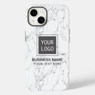 Elegantes Logo aus weißem Marmor für Unternehmen iPhone Hülle