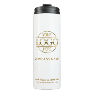 Elegantes Logo der White Promotion Company Thermosbecher
