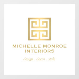 Elegantes Logo des griechischen Key Designer Gold/ Fensteraufkleber