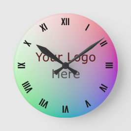 Elegantes Logo, Foto auf dem Farbrad "Pastel Rainb Runde Wanduhr