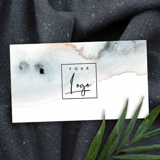 Elegantes Logo für Aqua Blue Gold Wasserfarbe Visitenkarte (Von Creator hochgeladen)