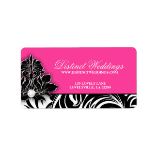 Elegantes Logo für das Hochzeitslabel Rosa Adressaufkleber