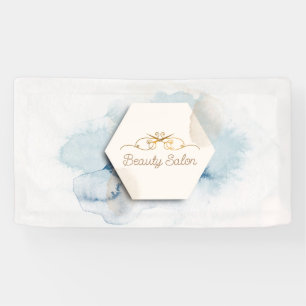 Elegantes Logo für den blauen und goldenen Schönhe Banner