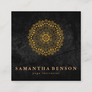 Elegantes Logo für die Blume des Aquarelllotus Yog Quadratische Visitenkarte