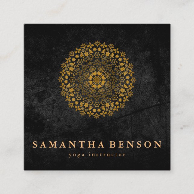 Elegantes Logo für die Blume des Aquarelllotus Yog Quadratische Visitenkarte (Vorderseite)