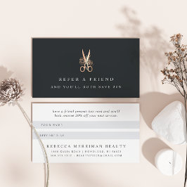 Elegantes Logo für Kupferblumen-Scheren | Salon Empfehlungskarte