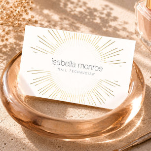 Elegantes Logo für Nageltechniker im Gold-Sonnenbu Visitenkarte