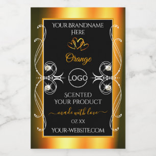 Elegantes Logo für Orange Black Glamour Product La Lebensmitteletikett
