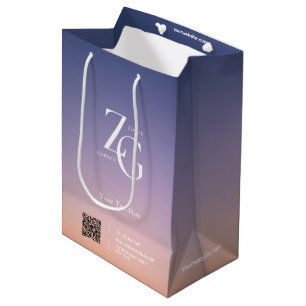 Elegantes Logo QR Code Business Mittlere Geschenktüte